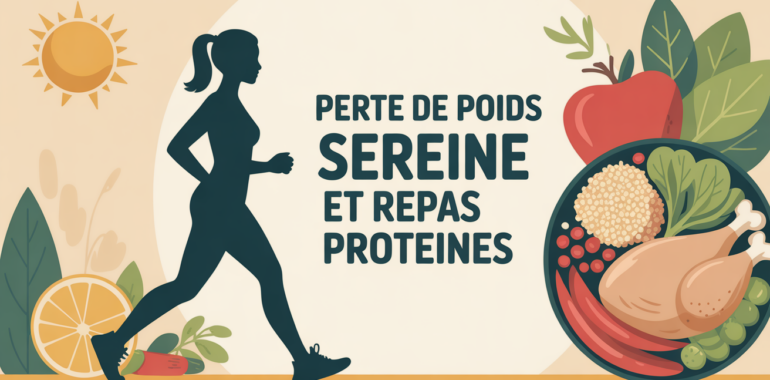 repas proteine perte de poids femme active devant repas
