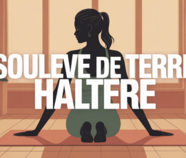 souleve de terre avec halteres femme de dos dans salon lumineux