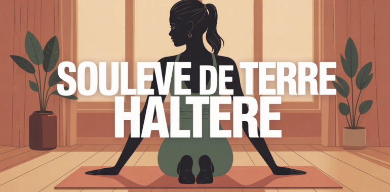 souleve de terre avec halteres femme de dos dans salon lumineux