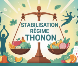 scene stylisee stabilisation du regime thonon balance aliments sains