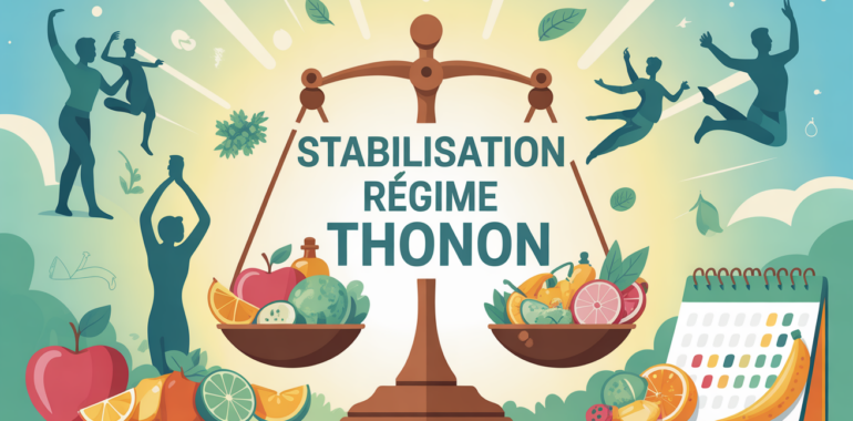 scene stylisee stabilisation du regime thonon balance aliments sains