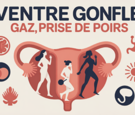 Illustration ventre gonfle gaz prise de poids silhouettes bien etre digestion