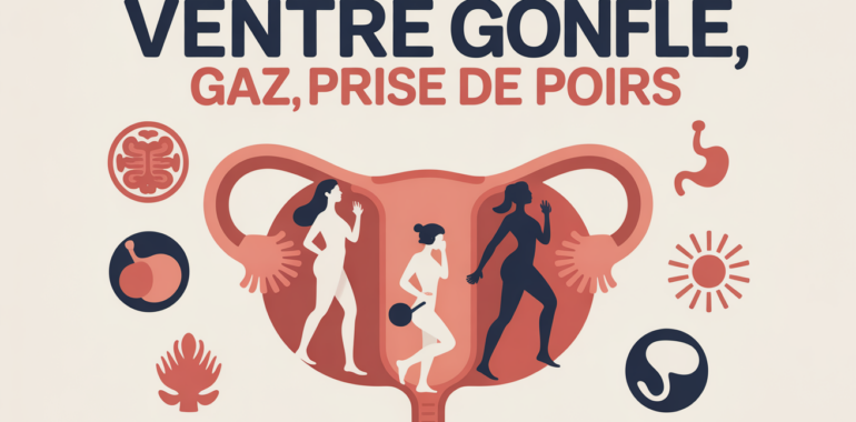 Illustration ventre gonfle gaz prise de poids silhouettes bien etre digestion