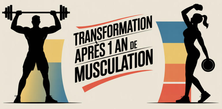 Silhouettes homme femme musculation 1 an avant apres