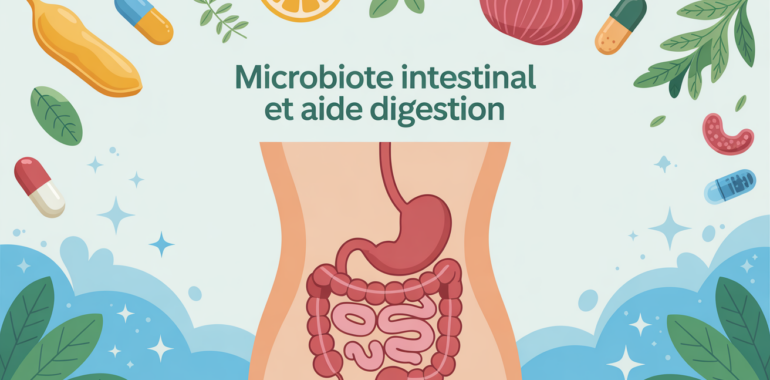 Illustration microbiote saine, aide pour la digestion