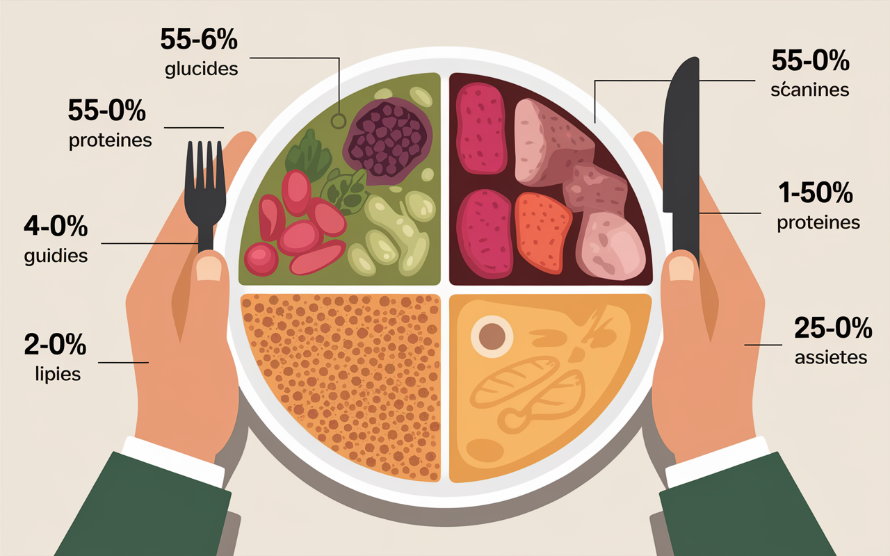 Assiette alimentation course a pied visuel chiffres