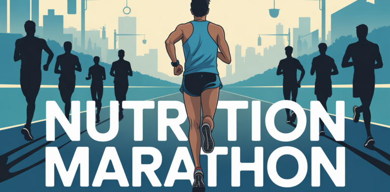alimentation pour un marathon sur piste coureurs gels et bouteilles