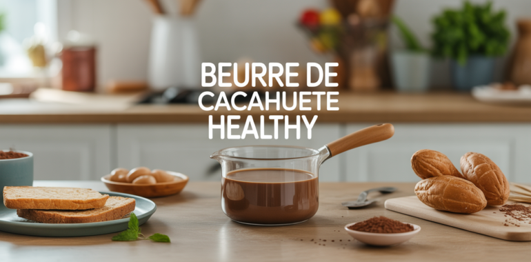 beurre de cacahuète healthy sur table contemporaine