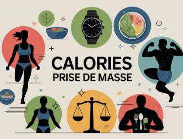 Illustration calcul calories prise de masse silhouettes sportives