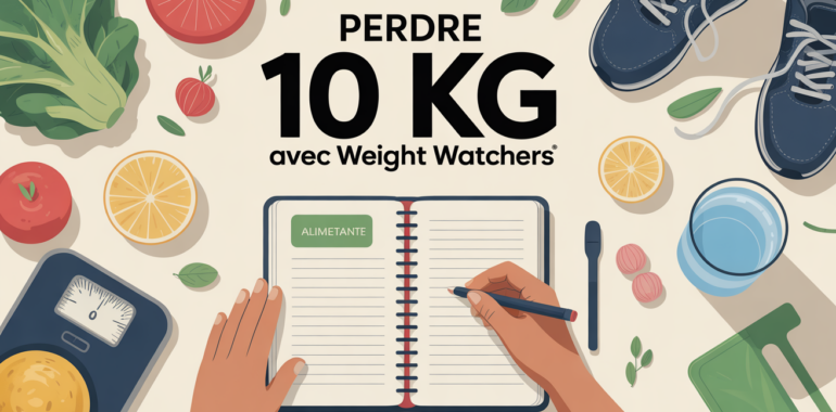 combien de temps pour perdre 10 kg avec weight watchers vue carnet alimentaire main aliments