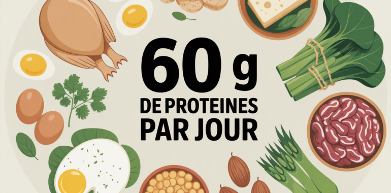 assiette aliments variés 60g proteines