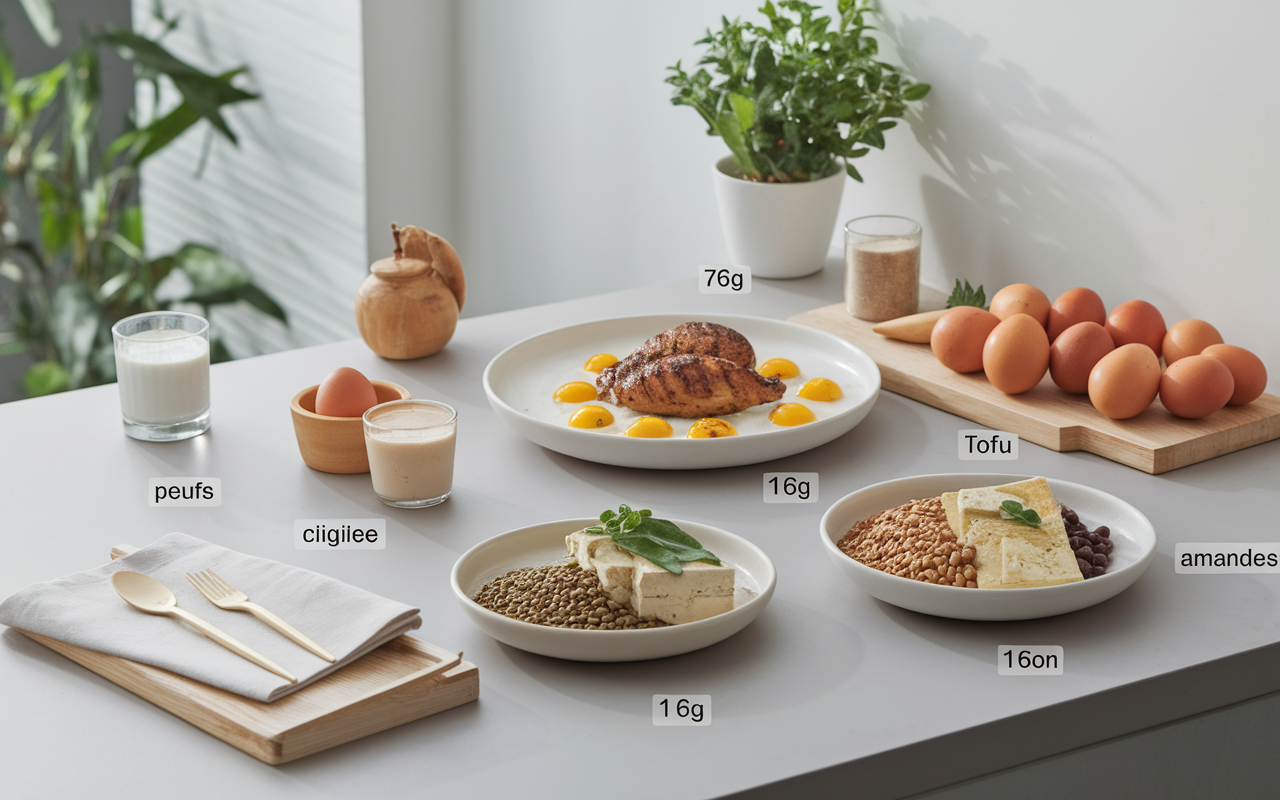 Plats et étiquettes de protéines comment manger plus de proteines