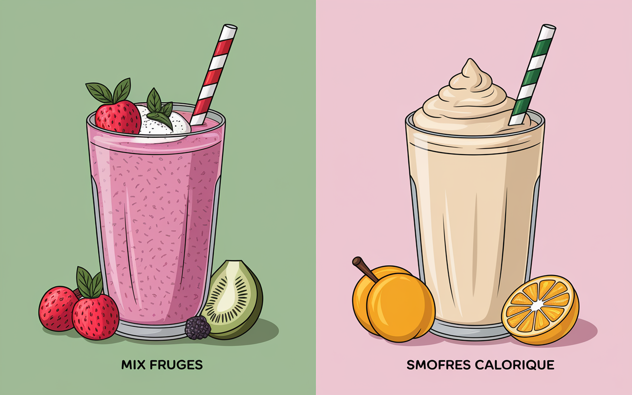 deux smoothies perte de poids et classique comparaison calories