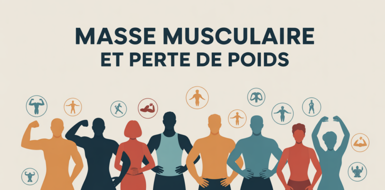 illustration fonte musculaire et perte de poids silhouettes
