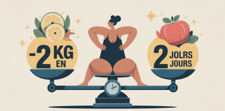 j ai perdu 2 kilos en 2 jours illustration balance