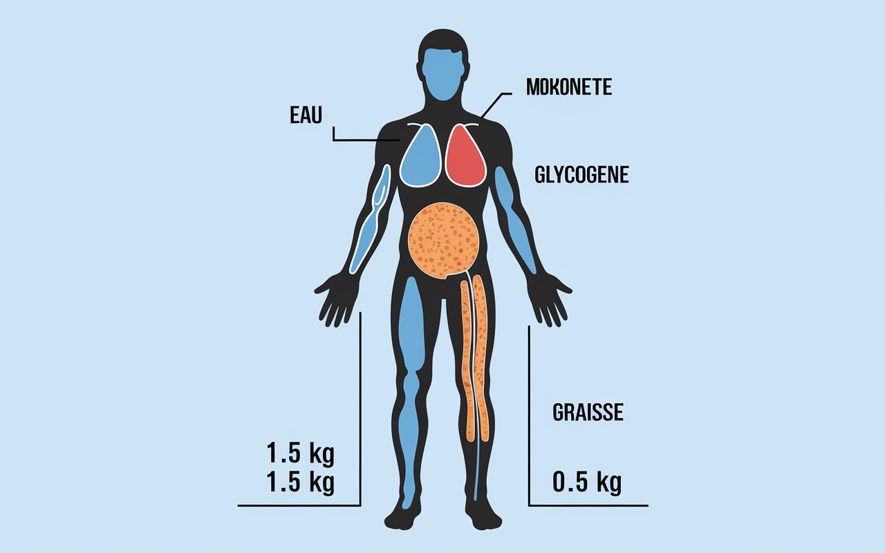 j ai perdu 2 kilos en 2 jours schema explicatif perte poids