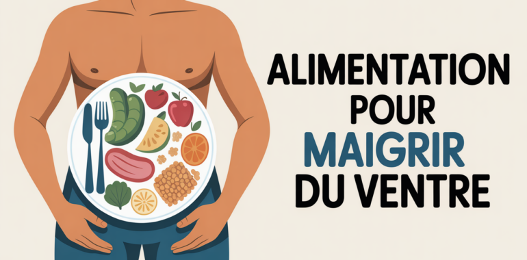 Illustration stylisée maigrir du ventre alimentation