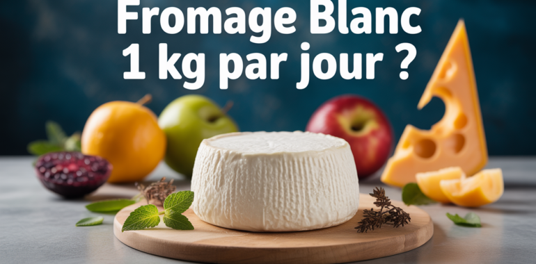 bol fromage blanc avec haltères et fruits