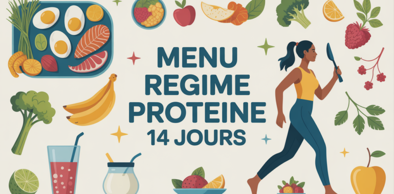 plateau repas menu regime proteine 2 semaines