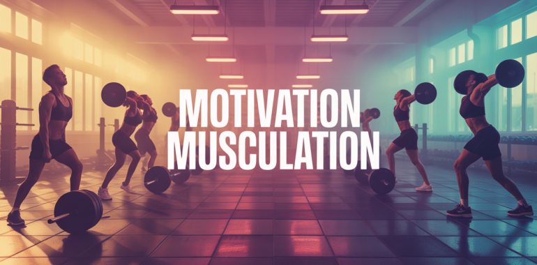 Motivation musculation silhouettes salle sport energie
