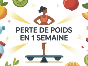 Perdre poids 1 semaine balance aliments sains vue dessus