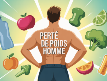 Perte de poids homme silhouettes sportives et aliments