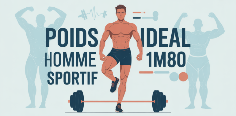 Silhouette athletique sur balance poids ideal homme 1m80 sportif