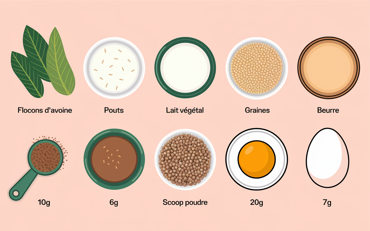 Ingrédients essentiels pour porridge proteiné comparatif protéines