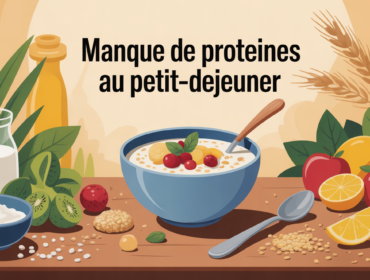 Bol de porridge proteiné avec ingrédients et titre manque de protéines