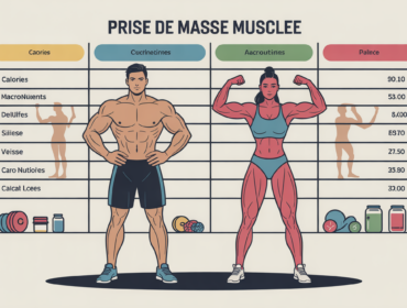 regime de prise de masse homme femme tableau nutrition