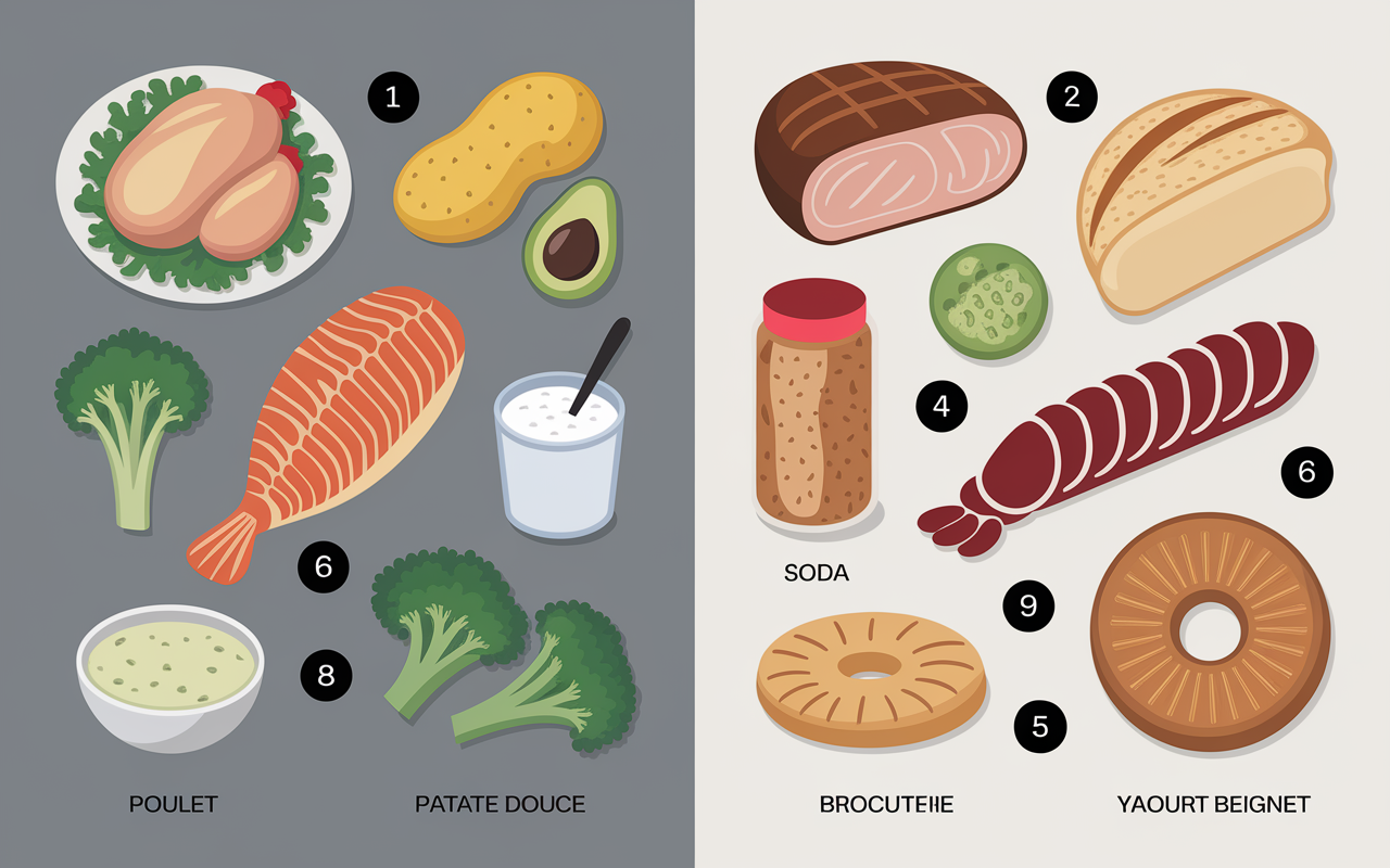 tableau aliments pour une seche comparaison categories