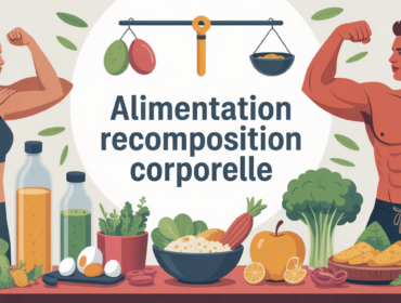 Illustration alimentation pour prendre du muscle et perdre de la graisse, fond lumineux et aliments bruts