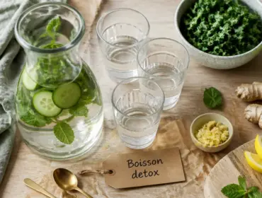 Boisson detox pour maigrir : eau detox maison au concombre et citron
