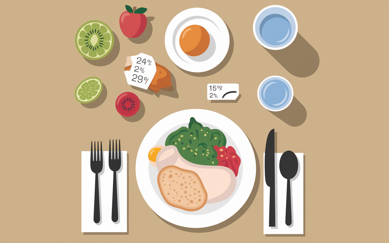 repas équilibré déficit calorique perdre du poids en 1 mois