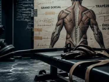 Dos musculation : barre de tirage sur banc pour posture en V
