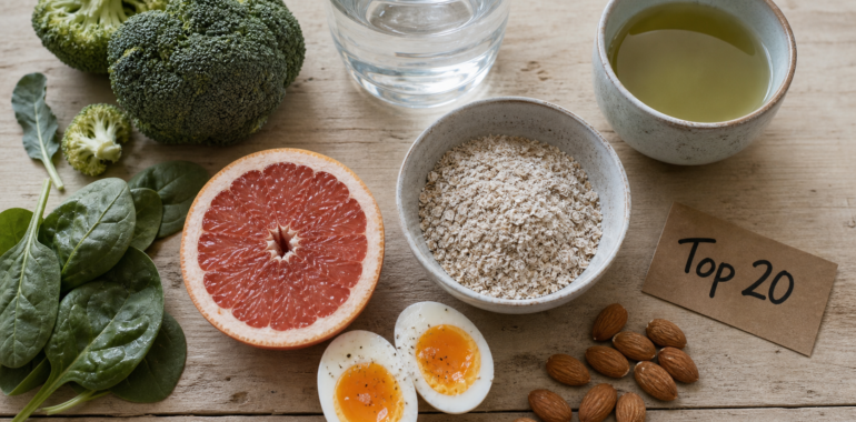 Les 20 aliments qui font maigrir : pamplemousse, œuf, flocons d’avoine, amandes