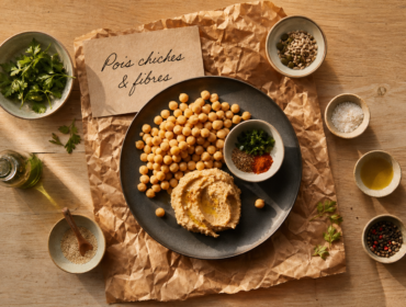 Les bienfaits des pois chiches : assiette de pois chiches et houmous