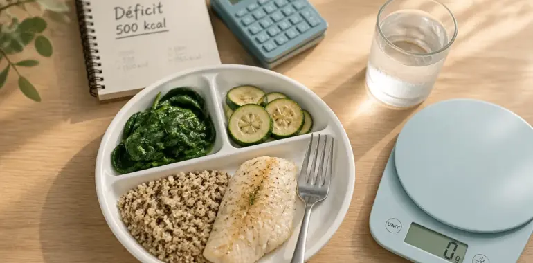 Maigrir vite et bien : déficit 500 kcal, assiette équilibrée