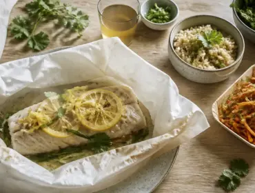 Menu semaine sans graisse : cabillaud en papillote, légumes, bouillon