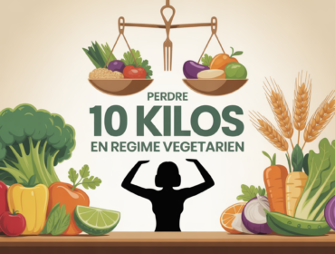 illustration regime vegetarien pour perdre 10 kilos balance assiette