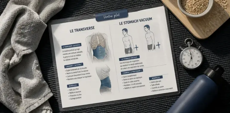 Ventre plat et abdos : schéma du transverse et stomach vacuum