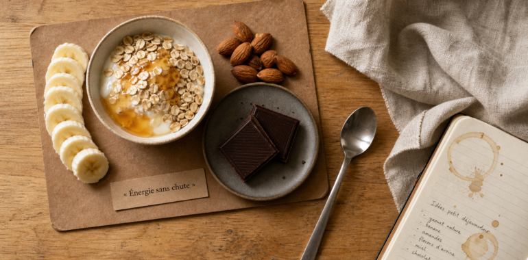 Aliment qui donne de l energie rapidement : banane, miel et chocolat