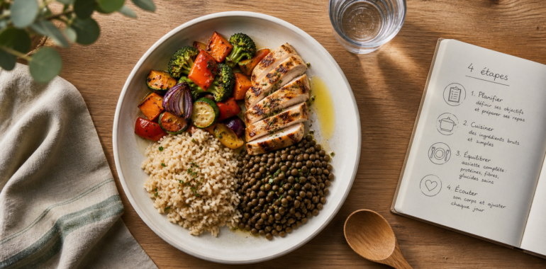 Comment faire un rééquilibrage alimentaire avec une assiette équilibrée en 4 zones