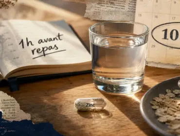 Comment prendre le zinc à jeun, 10 mg par jour avec verre d’eau
