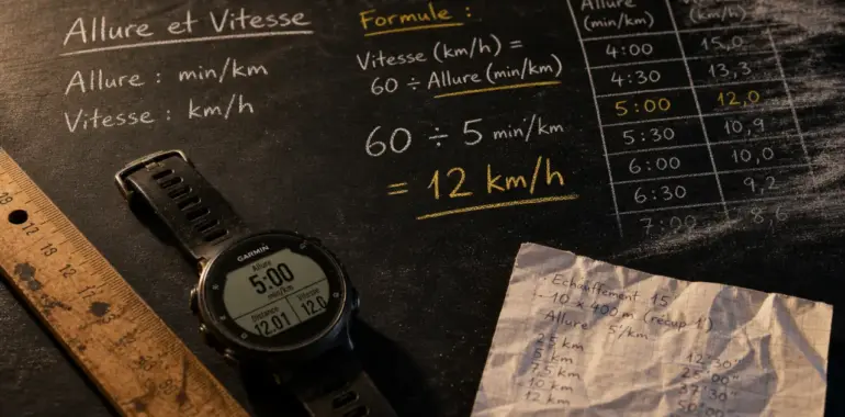 Convertir allure en km/h : calcul min/km à km/h