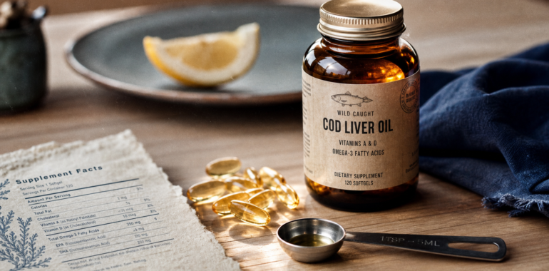 L huile de foie de morue : flacon vitamines A D et oméga 3