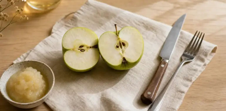 Manger pommes le soir : pomme et compote, collation légère