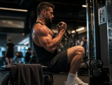 Poulie biceps : curl à la poulie basse, câble tendu