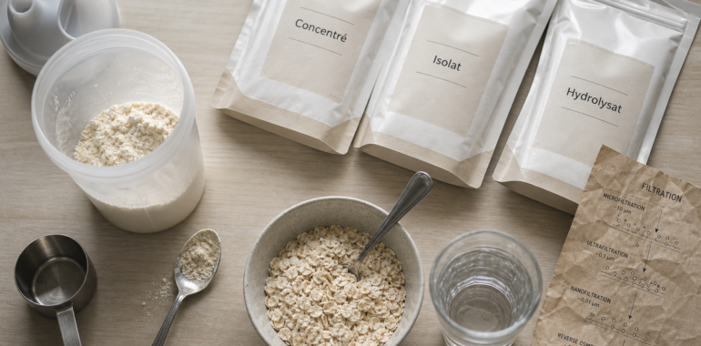 Pourquoi prendre de la whey : types (concentré, isolat, hydrolysat) et bénéfices