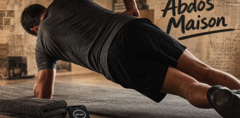 Programme abdos homme maison : séance 20 min sans matériel, tapis et minuteur